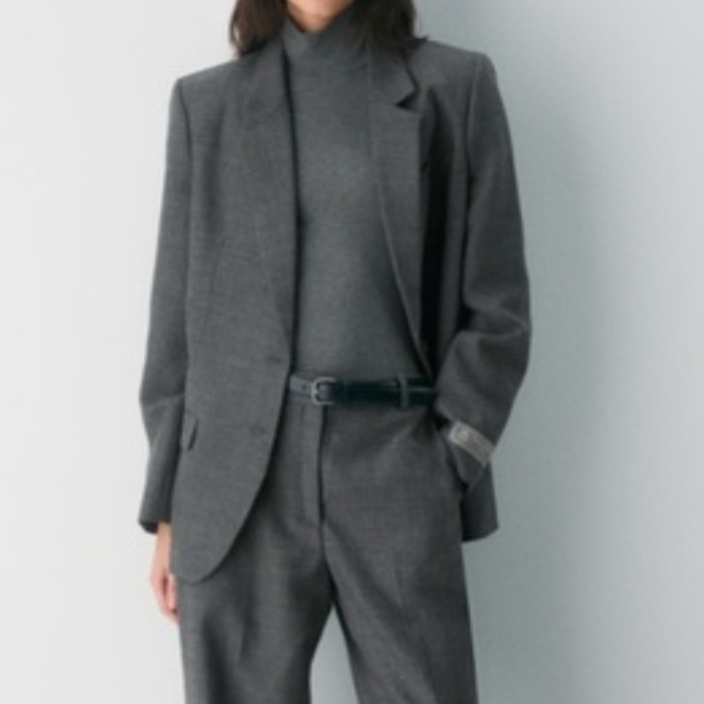 SANDRO  | Grey Wool Blend Blazer
